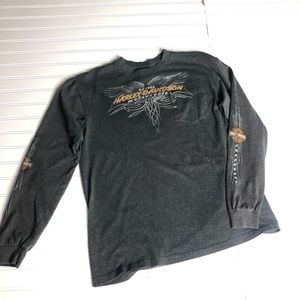 Harley-Davidson Charcoal Gray Long Sleeve Tee Sz L